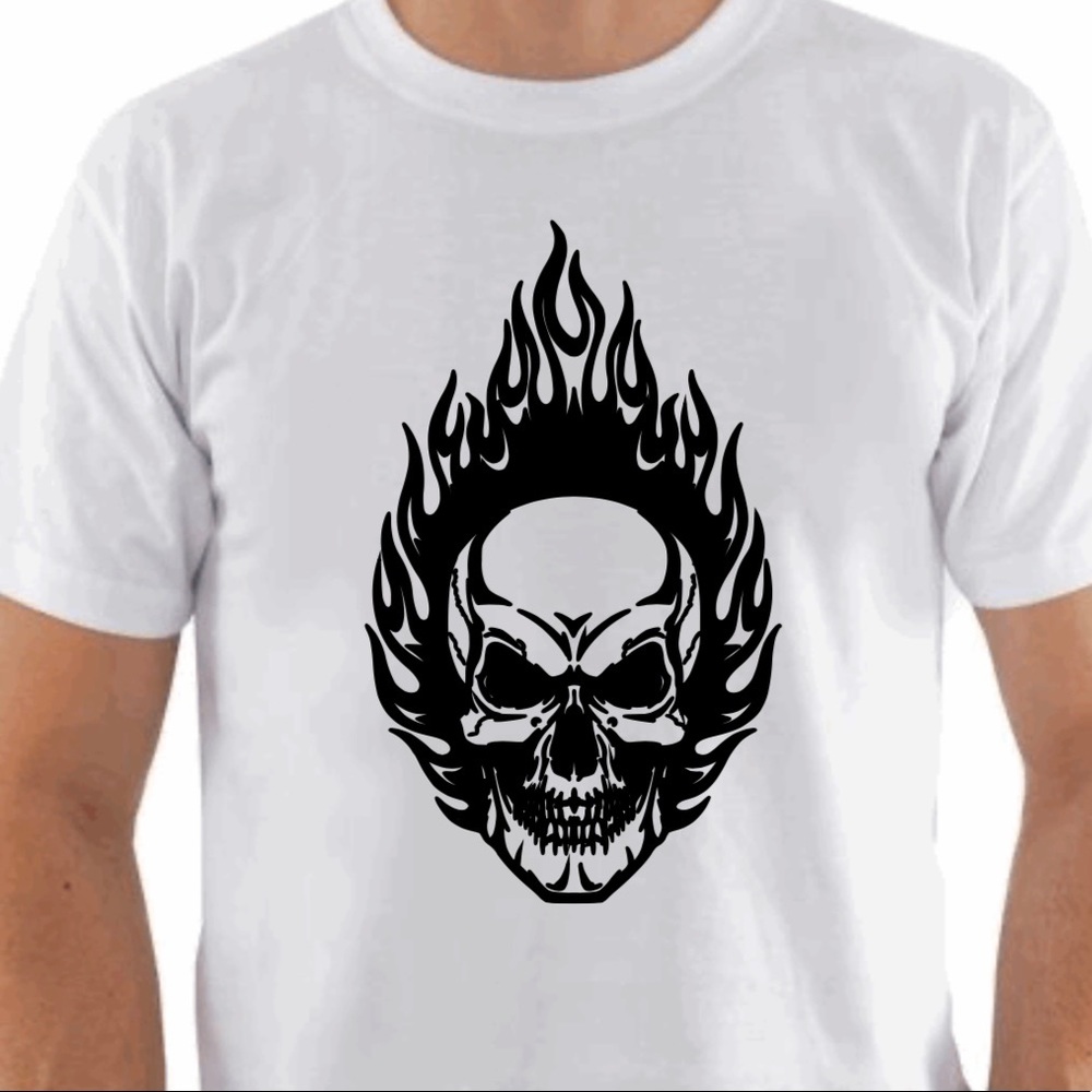 skull ghost rider flames t-shirt unisex